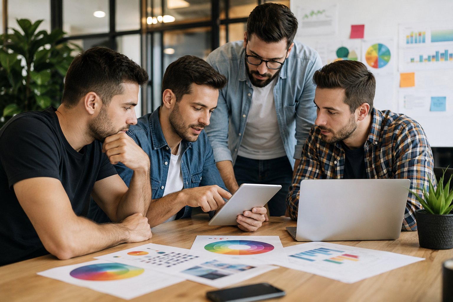 Marketing strategists collaborating on a growth plan